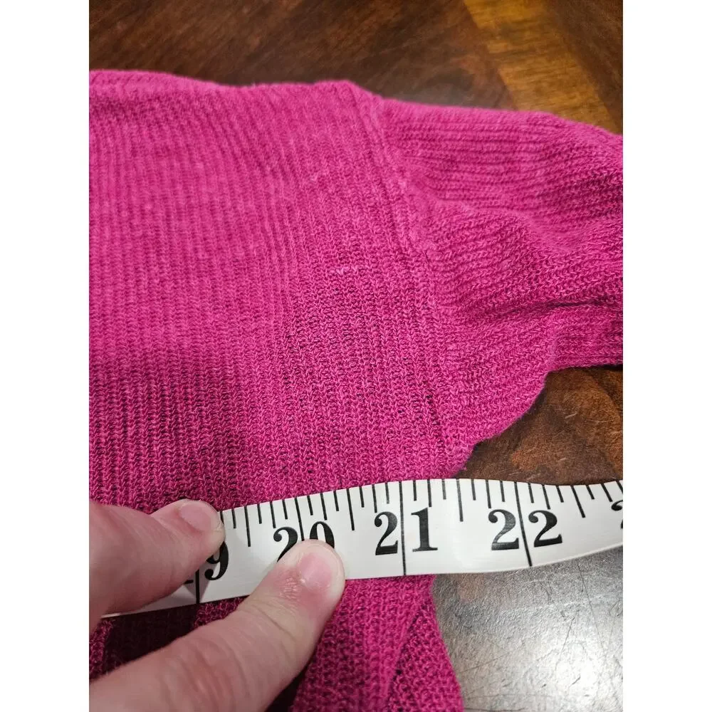 J. Jill Petite Pink Linen Blend Knit Tunic Sweater Top Pocket 3/4 Sleeve SP